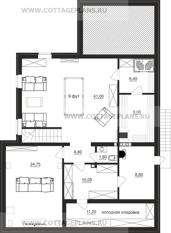 Поэтажные планы проект дома 14-63 общ. площадь 292,60 м2