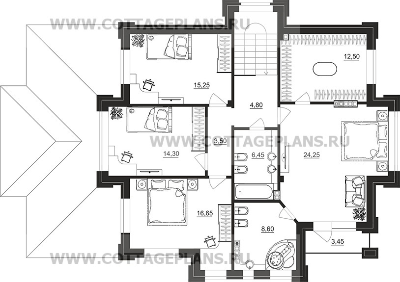 Поэтажные планы проект дома 200-79 общ. площадь 213,40 м2