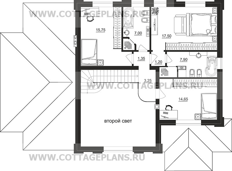 Поэтажные планы проект дома 205-14 общ. площадь 265,70 м2