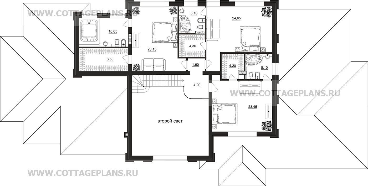 Поэтажные планы проект дома 104-19 общ. площадь 364,30 м2