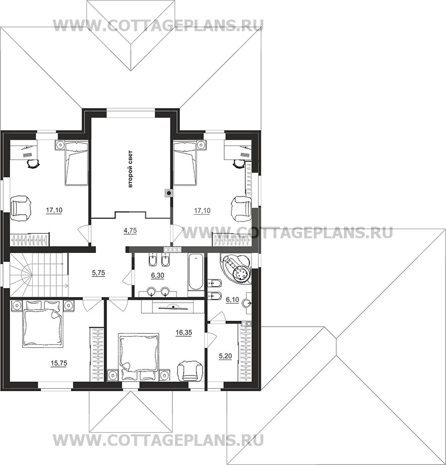 Поэтажные планы проект дома 97-14 общ. площадь 258,65 м2