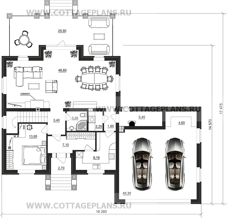 Поэтажные планы проект дома 92-76 общ. площадь 233,05 м2