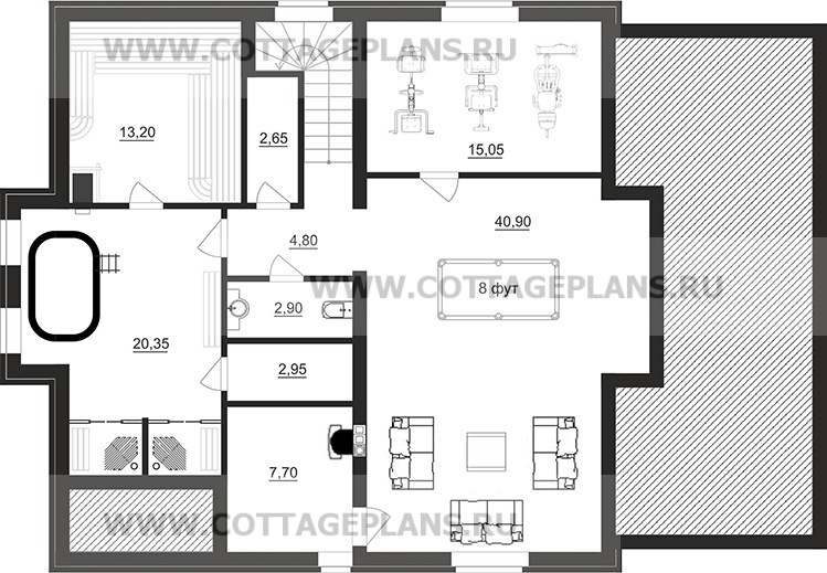 Поэтажные планы проект дома 201-52 общ. площадь 317,00 м2