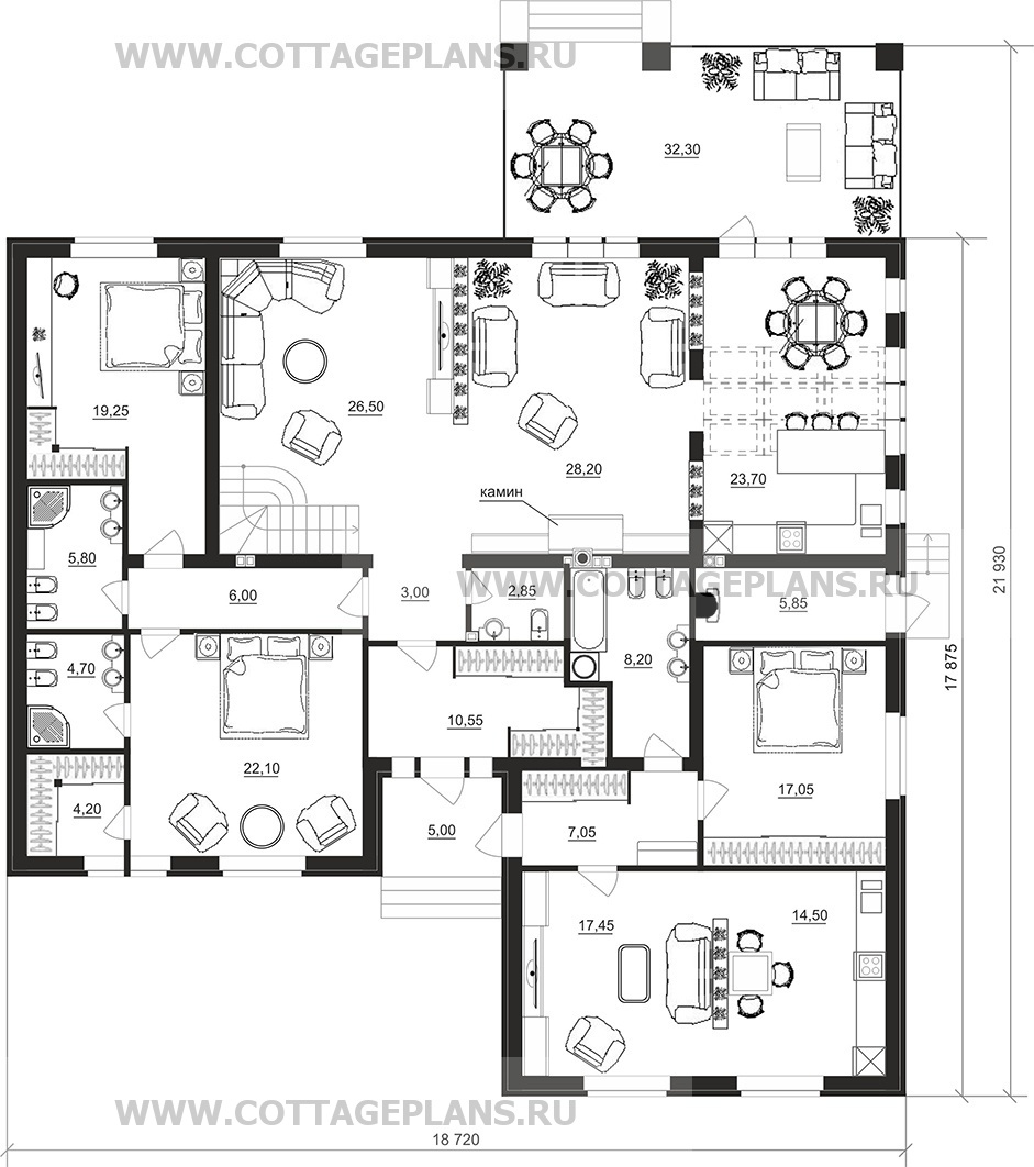 Поэтажные планы проект дома 200-70 общ. площадь 325,95 м2