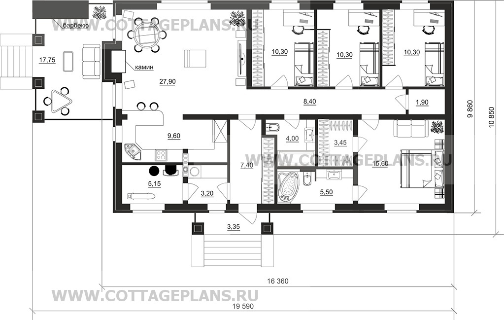 Поэтажные планы проект дома 702-30 общ. площадь 124,00м2