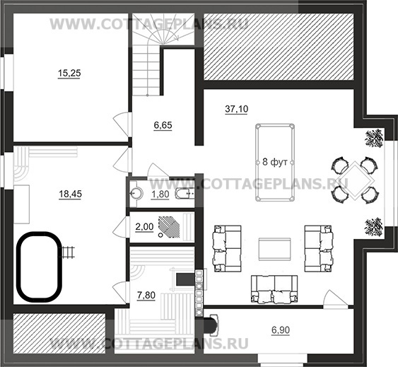 Поэтажные планы проект дома 28-45 общ. площадь 191,45 м2