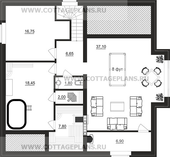 Поэтажные планы проект дома 76-54 общ. площадь 285,20 м2
