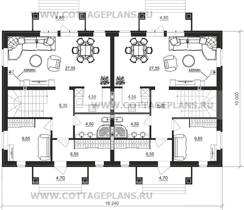 Поэтажные планы проект дома 09-68 общ. площадь 358,00 м2