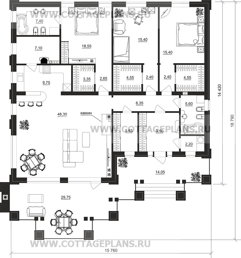 Поэтажные планы проект дома 27-82 общ. площадь 169,00 м2