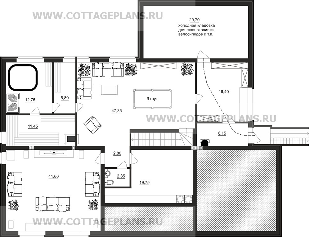 Поэтажные планы проект дома 14-57 общ. площадь 392,95 м2