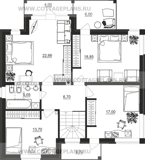 Поэтажные планы проект дома 14-16 общ. площадь 255,85 м2