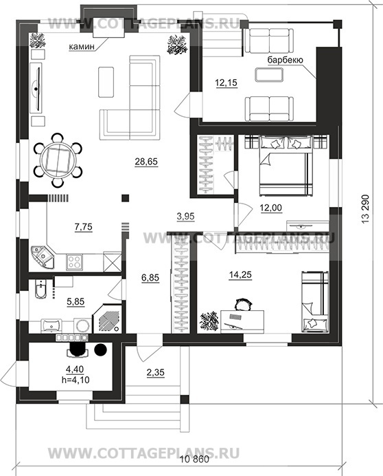 Поэтажные планы проект дома 902-73 общ. площадь 84,30м2
