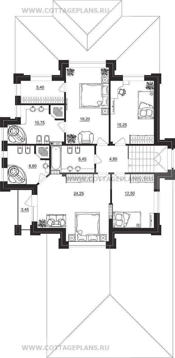 Поэтажные планы проект дома 101-85 общ. площадь 360,75 м2