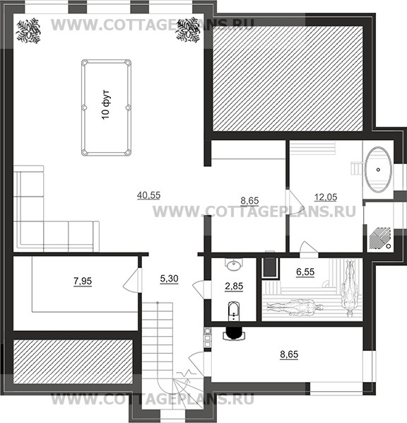 Поэтажные планы проект дома 105-54 общ. площадь 279,60 м2