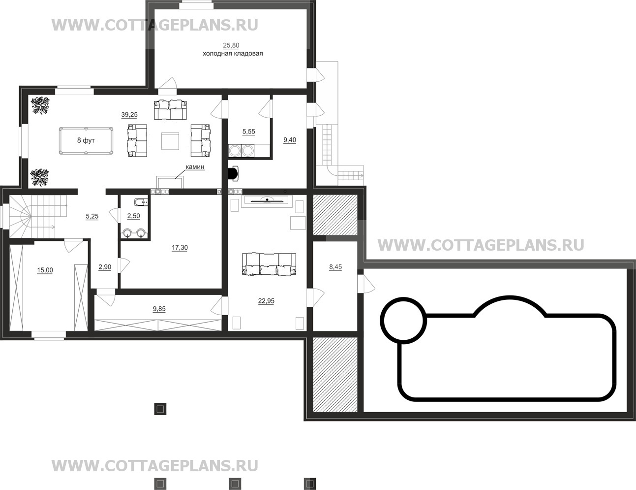 Поэтажные планы проект дома 84-18 общ. площадь 498,25 м2