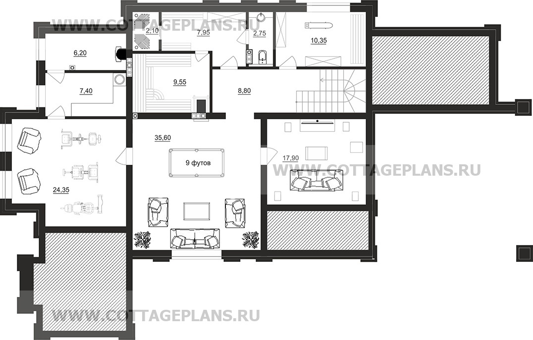 Поэтажные планы проект дома 203-63 общ. площадь 398,25 м2