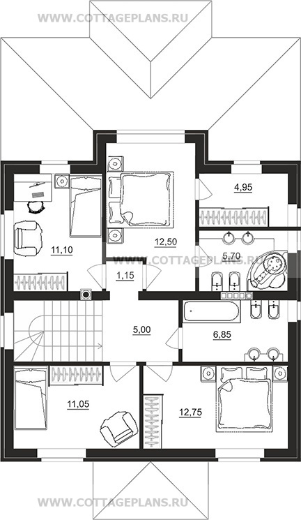 Поэтажные планы проект дома 29-56 общ. площадь 141,30 м2