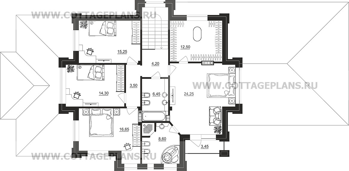 Поэтажные планы проект дома 100-82 общ. площадь 262,30 м2