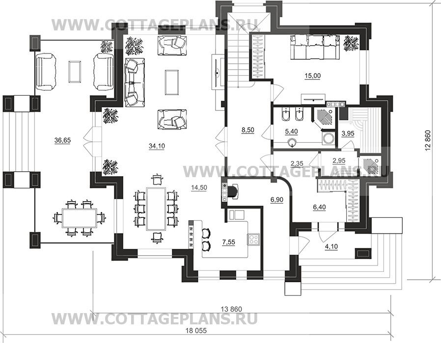 Поэтажные планы проект дома 100-79 общ. площадь 213,40 м2