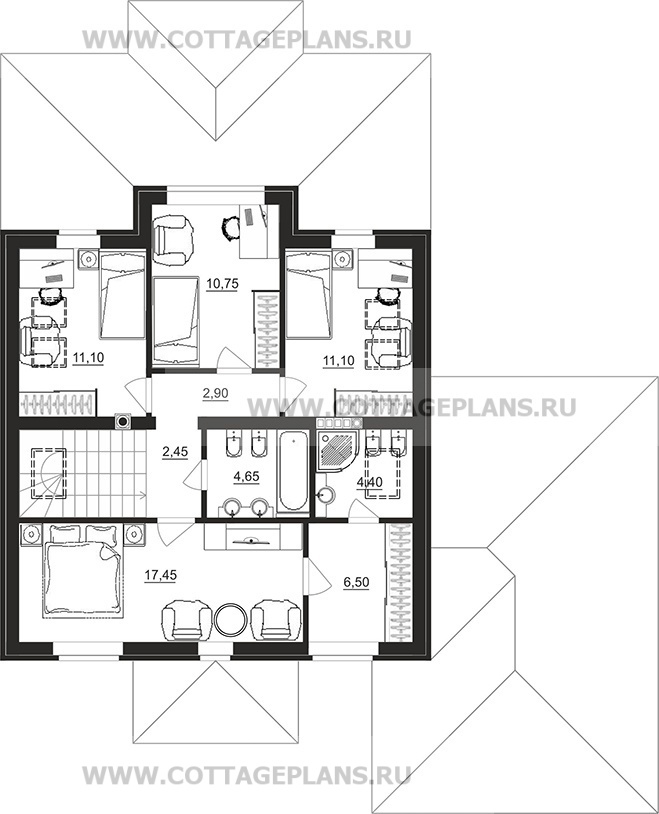 Поэтажные планы проект дома 97-94 общ. площадь 171,60 м2
