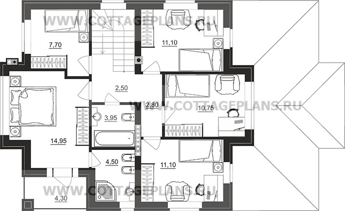 Поэтажные планы проект дома 101-41 общ. площадь 214,85 м2