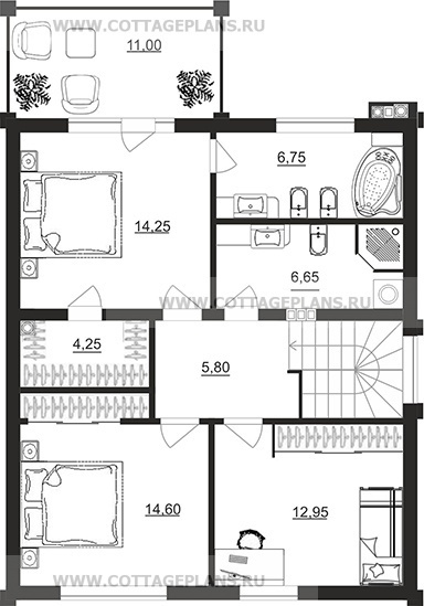 Поэтажные планы проект дома 104-86 общ. площадь 128,90 м2