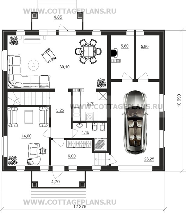 Поэтажные планы проект дома 15-94 общ. площадь 131,25 м2