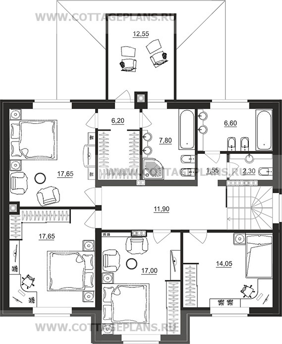Поэтажные планы проект дома 101-61 общ. площадь 311,80 м2