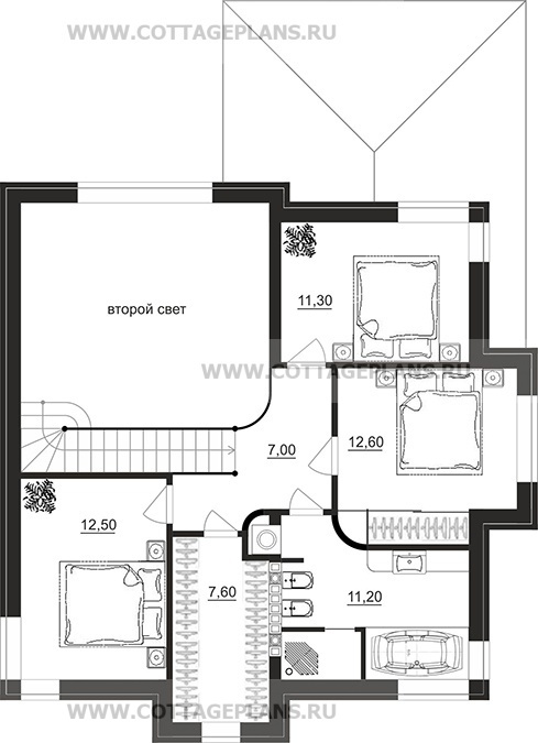Поэтажные планы проект дома 104-64 общ. площадь 145,95 м2