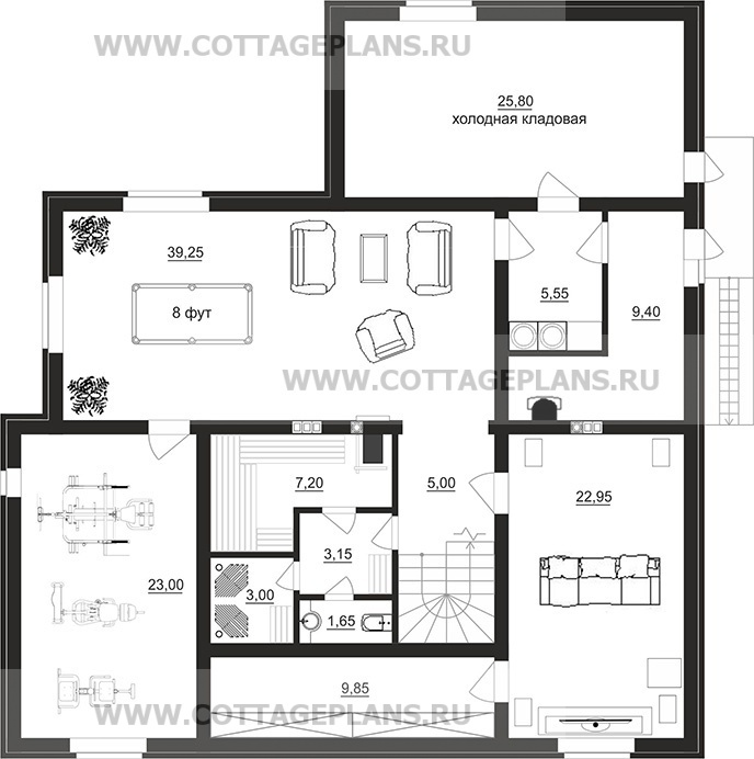 Поэтажные планы проект дома 17-33 общ. площадь 274,75 м2