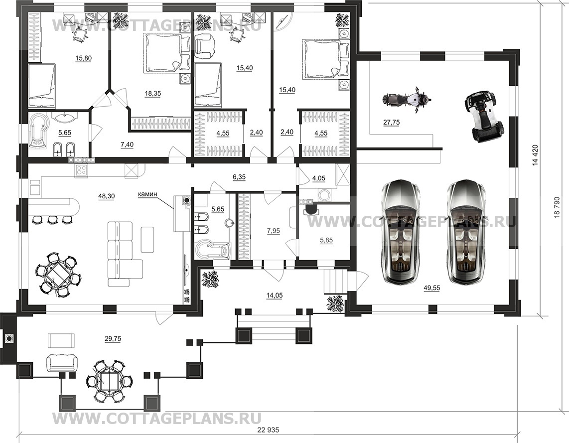 Поэтажные планы проект дома 07-85 общ. площадь 246,30 м2