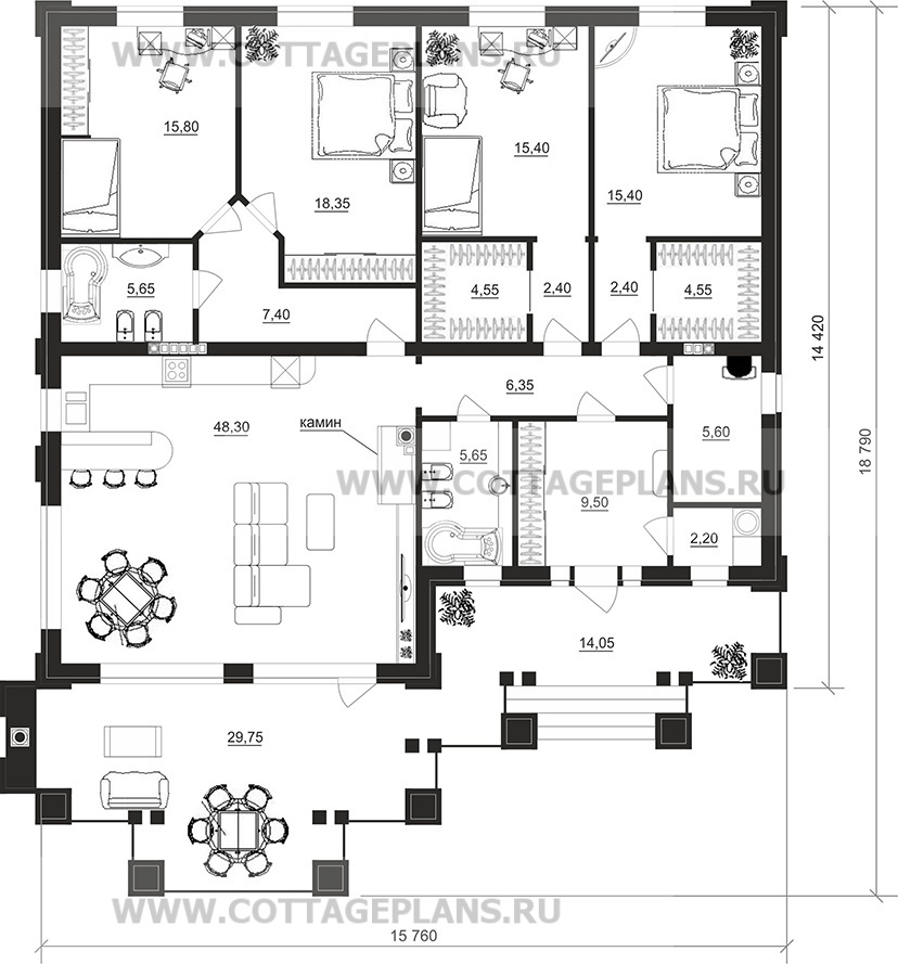 Поэтажные планы проект дома 27-82 общ. площадь 169,00 м2