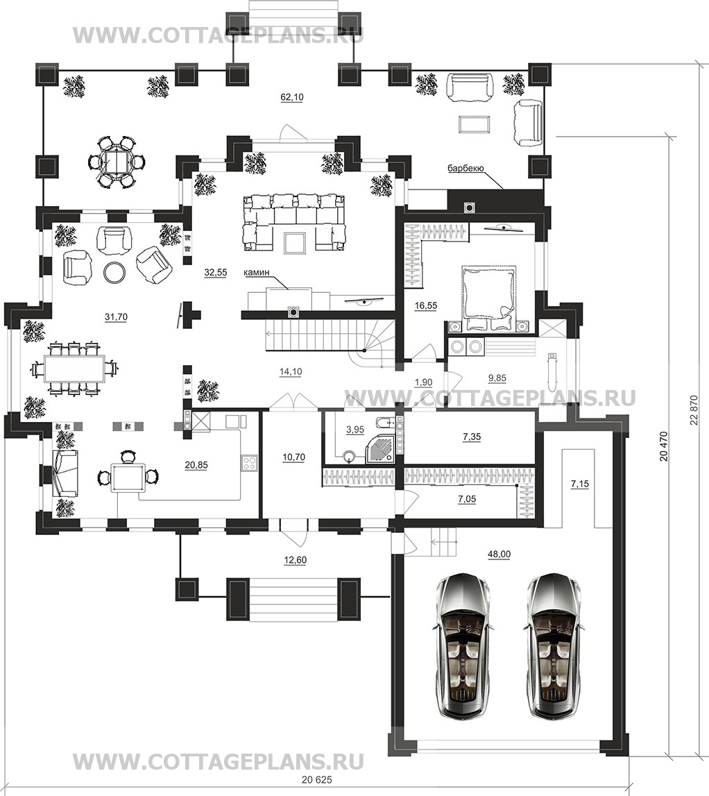 Поэтажные планы проект дома 201-25 общ. площадь 524,50 м2