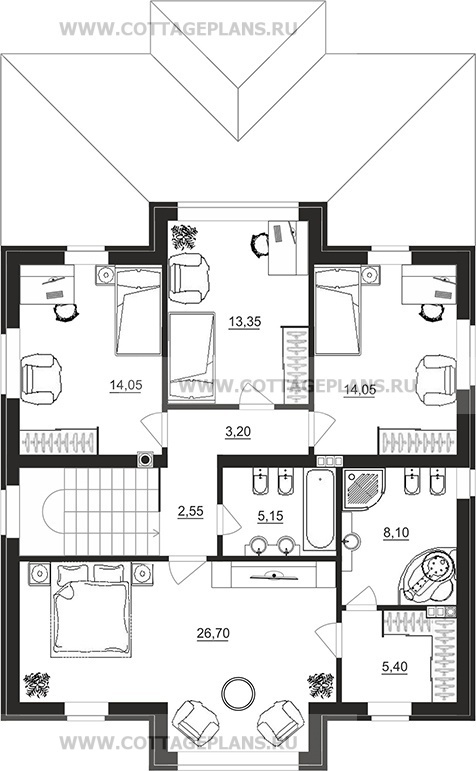 Поэтажные планы проект дома 29-48 общ. площадь 184,00 м2