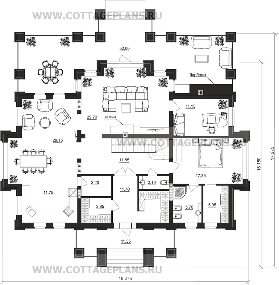 Поэтажные планы проект дома 101-21 общ. площадь 426,05 м2