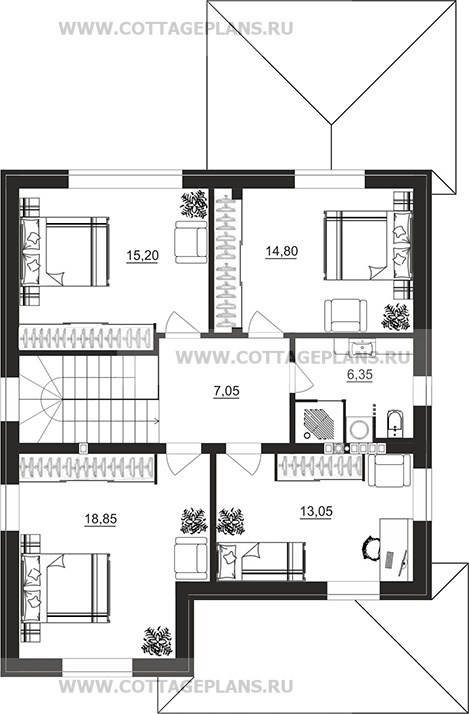 Поэтажные планы проект дома 206-66 общ. площадь 152,05м2