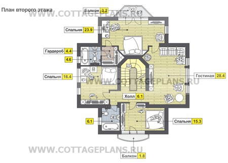 Поэтажные планы проект дома 80-16 общ. площадь 460,9м2