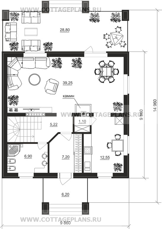 Поэтажные планы проект дома 14-71 общ. площадь 242,70 м2