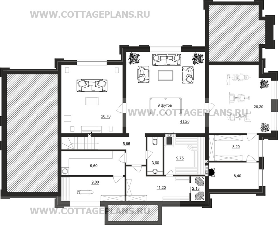Поэтажные планы проект дома 103-85 общ. площадь 470,8 м2