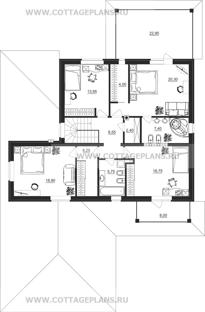 Поэтажные планы проект дома 71-06 общ. площадь 428,80 м2