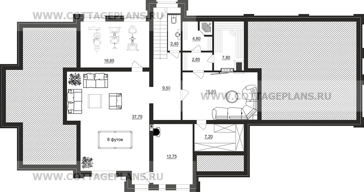 Поэтажные планы проект дома 201-83 общ. площадь 427,80 м2