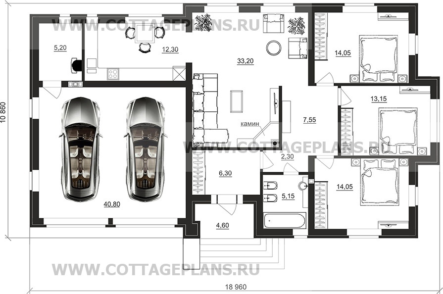 Поэтажные планы проект дома 07-49 общ. площадь 149,6 м2