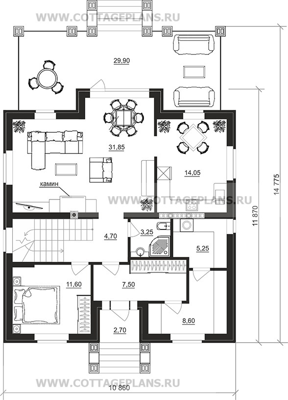 Поэтажные планы проект дома 78-83 общ. площадь 263,85 м2