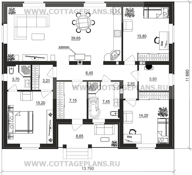 Поэтажные планы проект дома 702-62 общ. площадь 121,60 м2