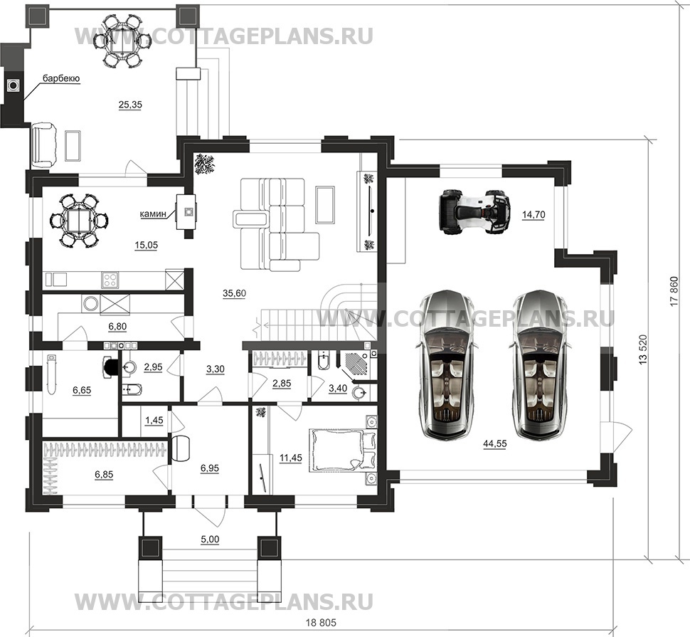 Поэтажные планы проект дома 204-29 общ. площадь 266,40 м2