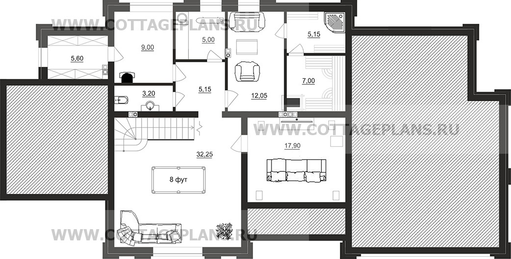 Поэтажные планы проект дома 205-41 общ. площадь 353,40 м2