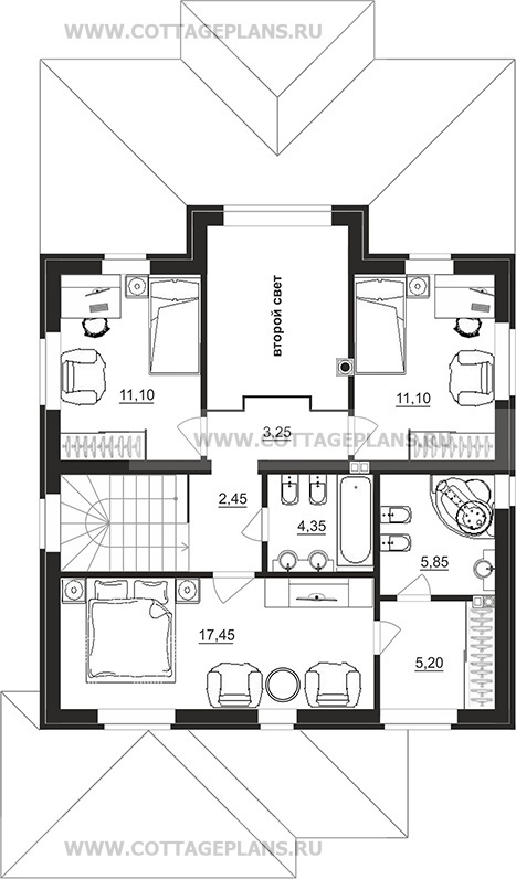 Поэтажные планы проект дома 77-06 общ. площадь 139,85 м2