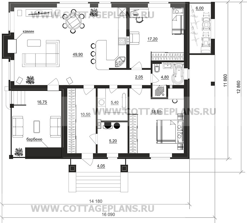 Поэтажные планы проект дома 700-56 общ. площадь 113,65м2