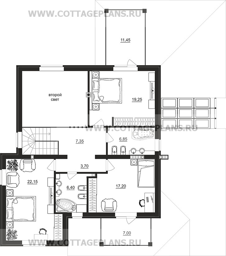 Поэтажные планы проект дома 98-36 общ. площадь 383,15 м2