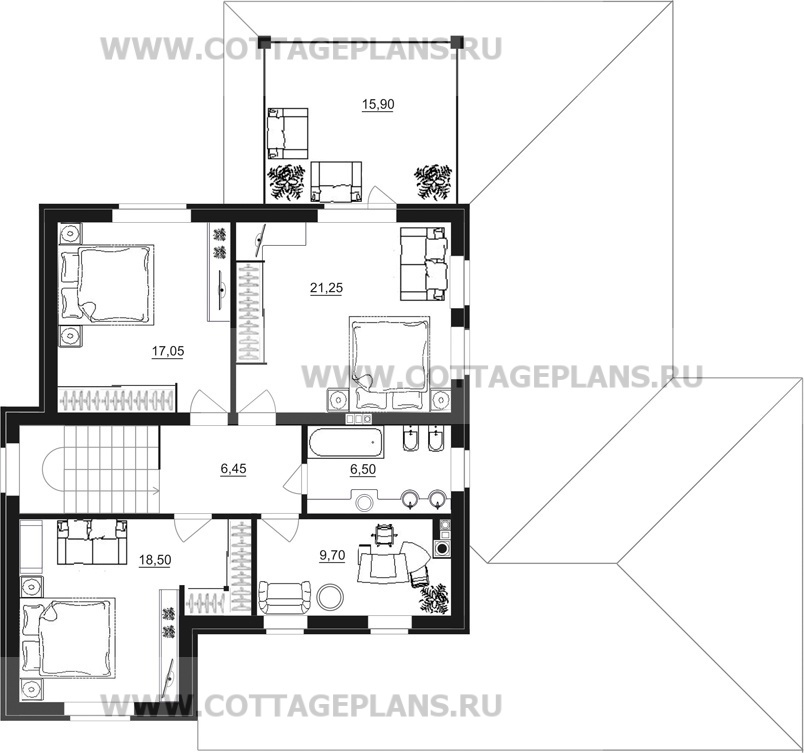 Поэтажные планы проект дома 23-04 общ. площадь 216,50 м2